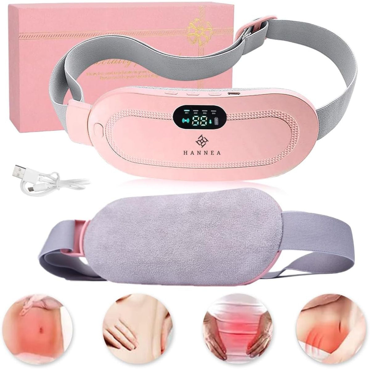 Portable Period Cramp Relief Heating Pad & Massager Belt