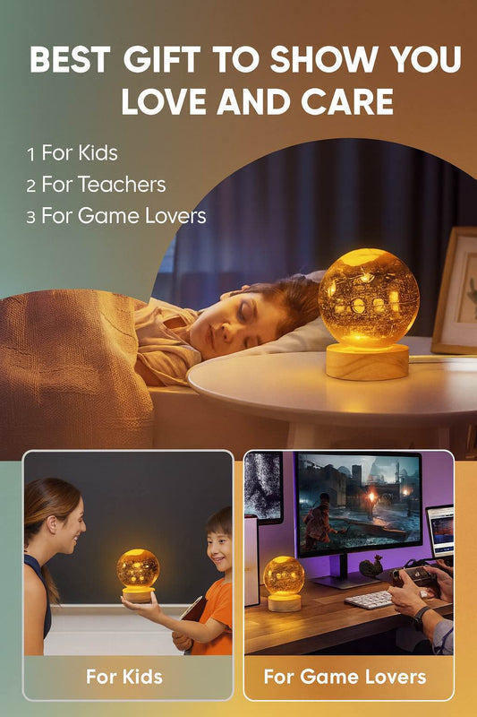 3D Mini USB LED Night Light Galaxy Crystal Ball Lamp