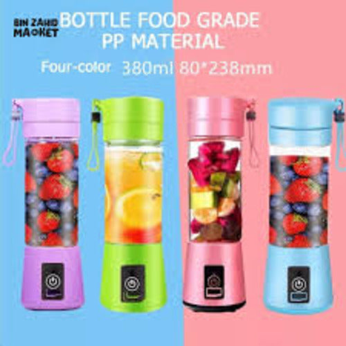 Portable Rechargeable Mini Juicer Blender Machine 6 Blades Smoothie Maker Cup 380ml