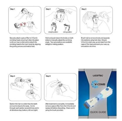 V Comb Electronic Head Lice Removal Machine