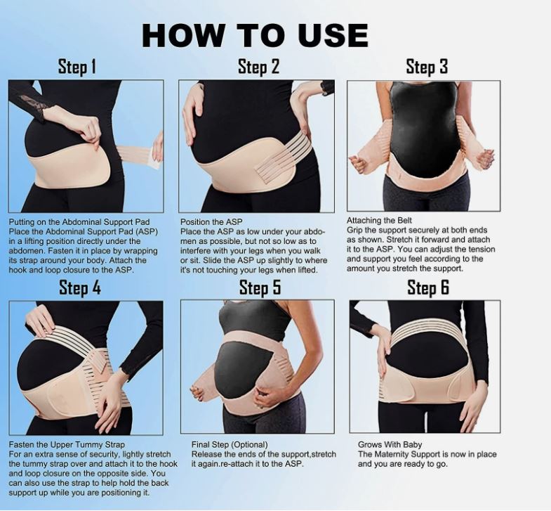 Pregnancy Belt for Women – Adjustable Maternity Support Belt with Shoulder Straps