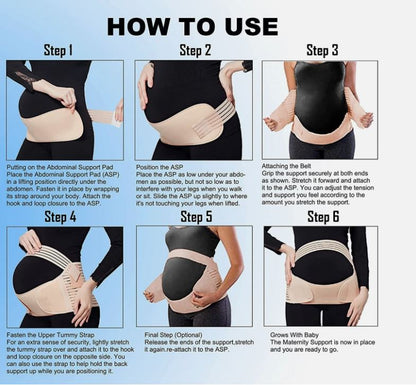 Pregnancy Belt for Women – Adjustable Maternity Support Belt with Shoulder Straps