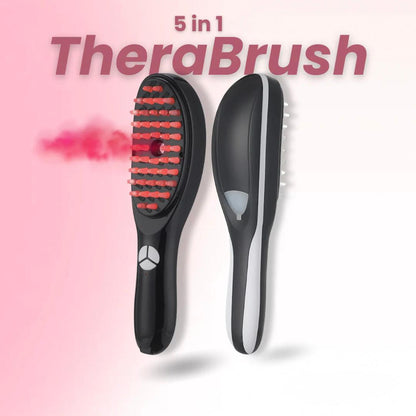 Rechargeable 5-in-1 Hair Growth Steamer Brush with LED Red/Blue Light Therapy