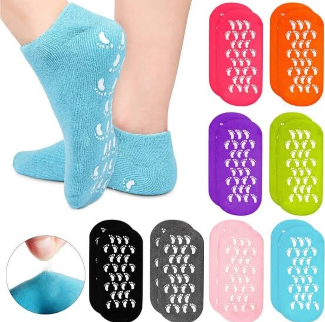 Reusable Silicone Spa Gel Moisturizing Socks for Dry Feet & Cracked Heels