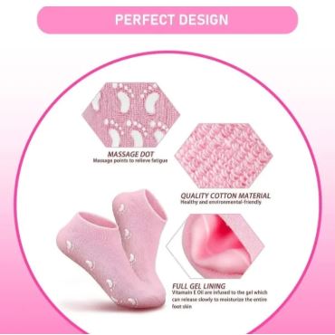 Reusable Silicone Spa Gel Moisturizing Socks for Dry Feet & Cracked Heels