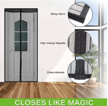 Magic Mesh Magnetic Screen Door Curtain – Auto Close Mosquito Net for Wooden & Sliding Doors