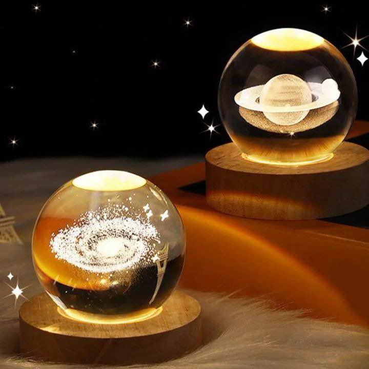 3D Mini USB LED Night Light Galaxy Crystal Ball Lamp
