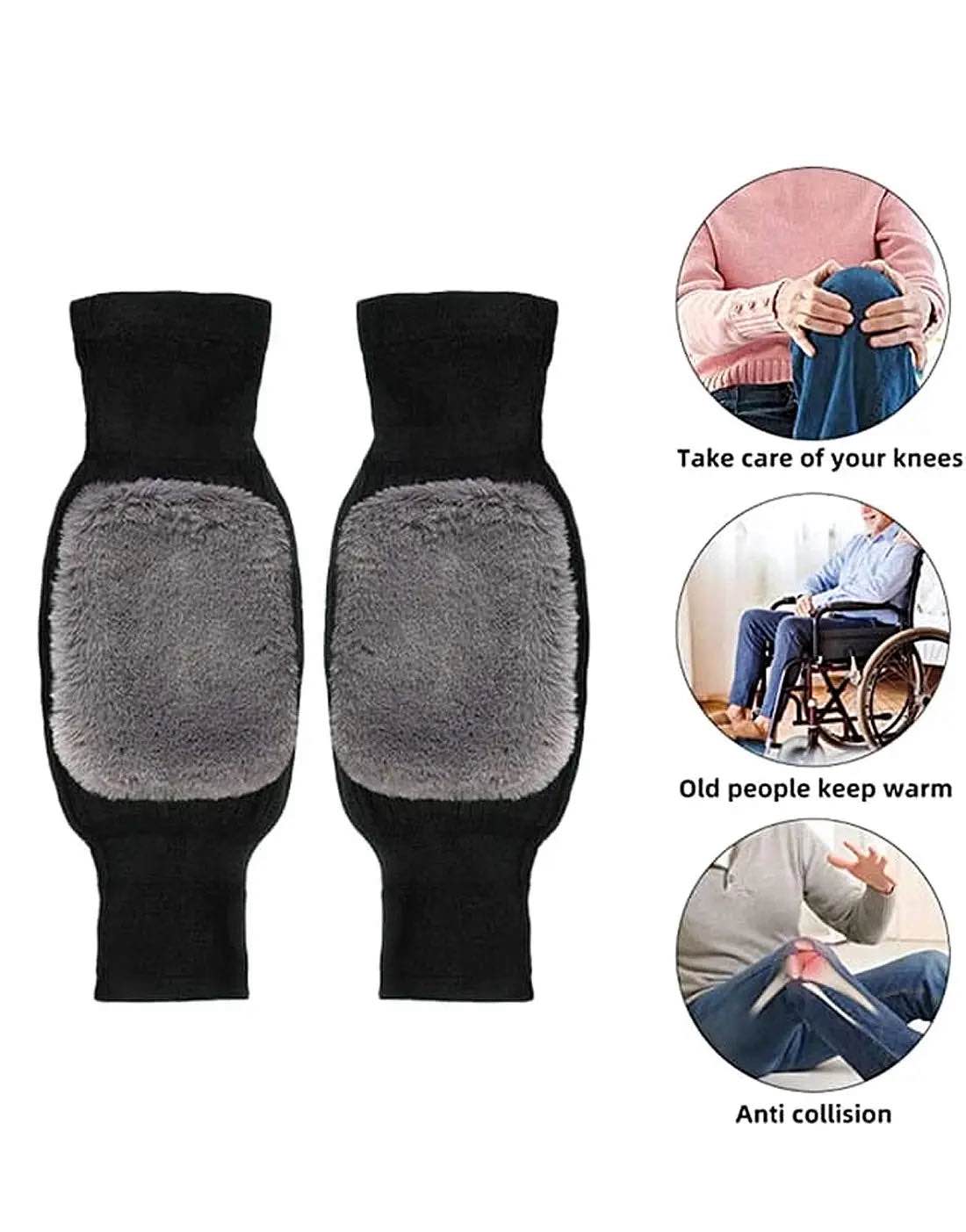 Men & Women Unisex Winter Fleece Knee Warmers – 1 Pair Soft Thermal Leg Sleeves